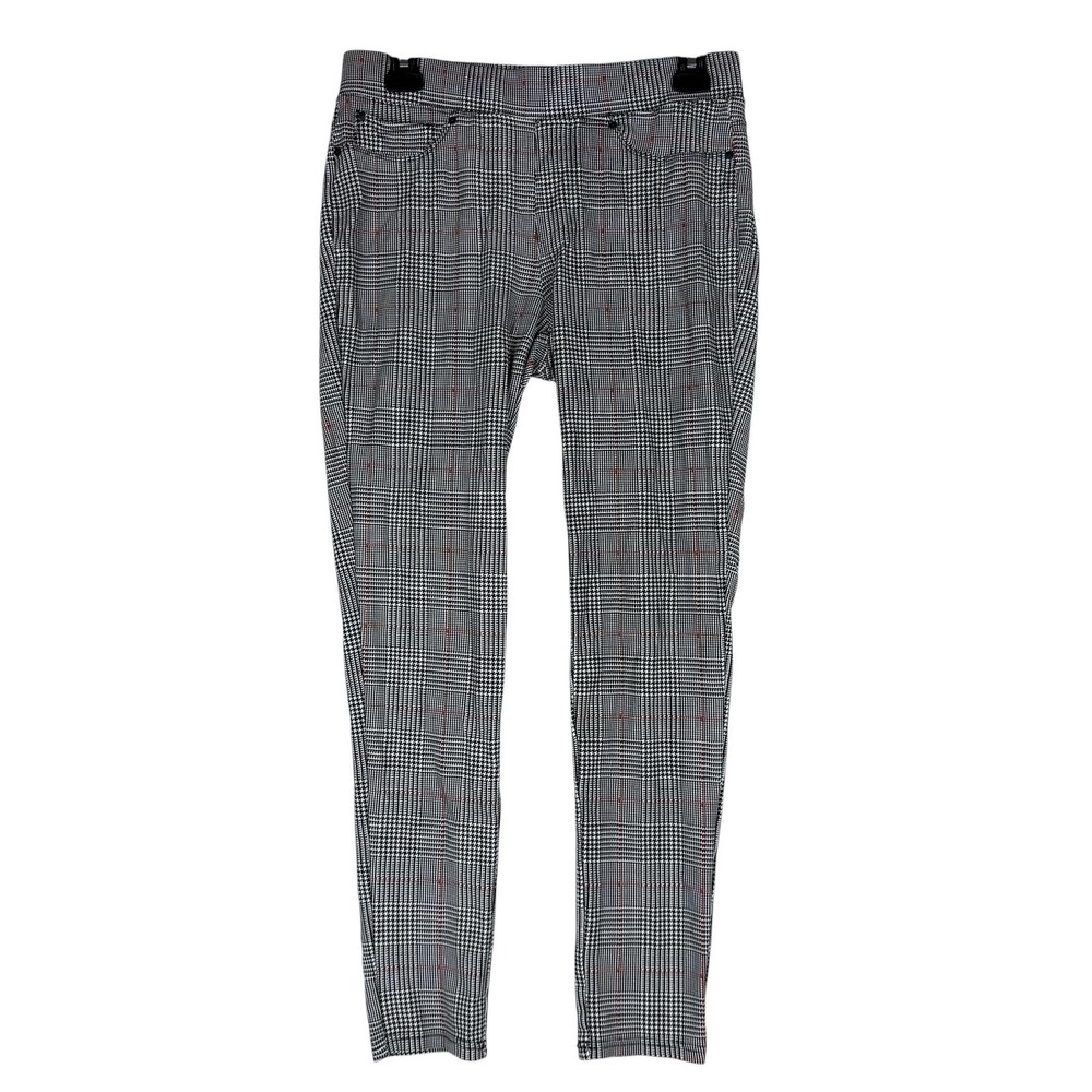 Seven7 Leggings Womens Medium Gray Glen Plaid Pull On Jegging Stretch Casual